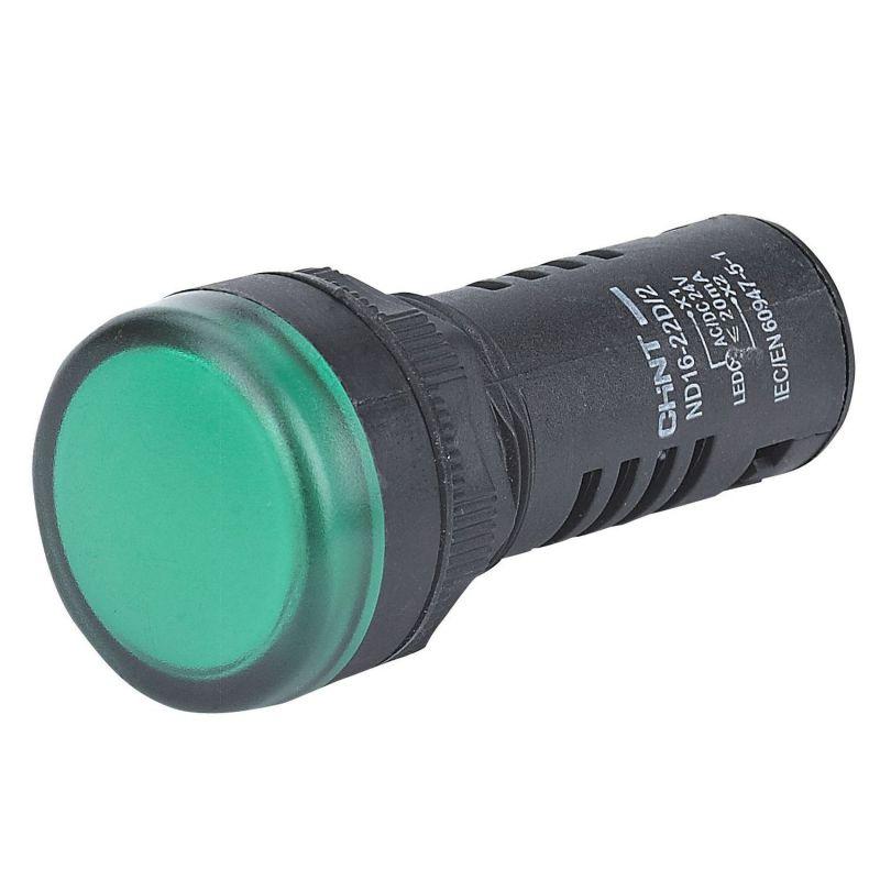 Индикатор ND16-22D/4 IP40 AC 230В встроен. конденсатор (R) зел. CHINT 593464