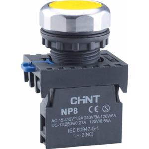 Кнопка управления NP8-10BND 1НО AC/DC24В(LED) IP65 желт. (R) CHINT 667320