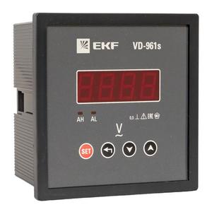 Вольтметр цифровой VD-961s на панель 96х96 (квадратный вырез) 1ф в коротком корпусе PROxima EKF VD-961s