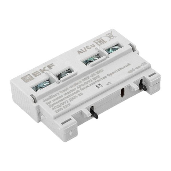 Блок контактов фронтальный дополнительный АПД/GV2 ДКП-20 2НО EKF apd-ae-20