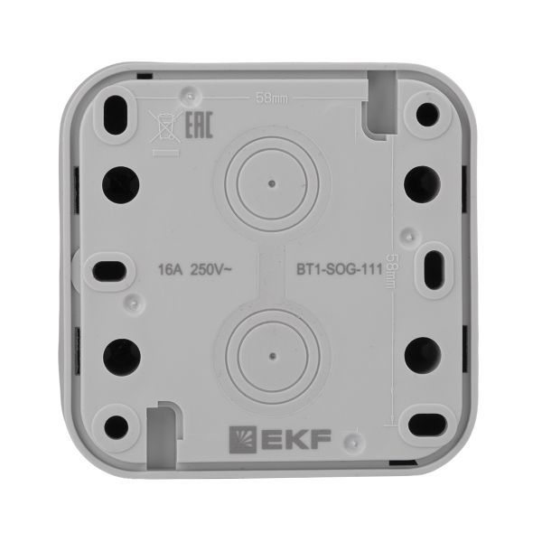 Розетка 1-м ОП Бронто 16А IP55 винтов. клеммы сер. EKF BT1-SOG-111