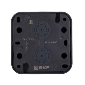 Выключатель 1-кл. ОП Бронто 10А IP55 автоматические клеммы антрацит EKF BT1-SWA-10