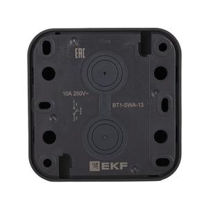 Выключатель кнопочный 1-кл. ОП Бронто автоматические клеммы антрацит EKF BT1-SWA-13
