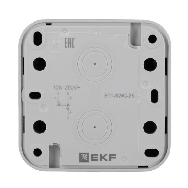 Выключатель для жалюзи ОП Бронто винтовые клеммы сер. EKF BT1-SWG-25