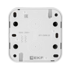 Выключатель 2-кл. ОП Бронто 10А IP55 автоматические клеммы бел. EKF BT1-SWW-20