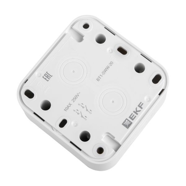 Выключатель 2-кл. ОП Бронто 10А IP55 автоматические клеммы бел. EKF BT1-SWW-20