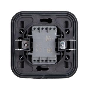 Выключатель 2-кл. СП Бронто 10А IP55 автоматические клеммы антрацит EKF BT2-SWA-20
