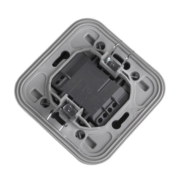 Выключатель 1-кл. СП Бронто 10А IP55 автоматические клеммы сер. EKF BT2-SWG-10