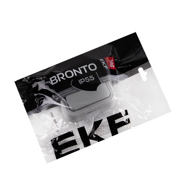 Выключатель 1-кл. СП Бронто 10А IP55 автоматические клеммы сер. EKF BT2-SWG-10
