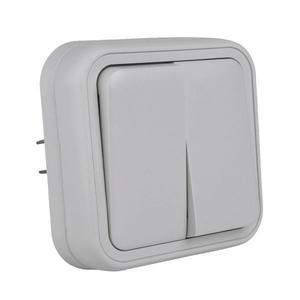 Выключатель проходной 2-кл. СП Бронто 10А IP55 автоматические клеммы сер. EKF BT2-SWG-21