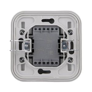 Выключатель проходной 2-кл. СП Бронто 10А IP55 автоматические клеммы сер. EKF BT2-SWG-21