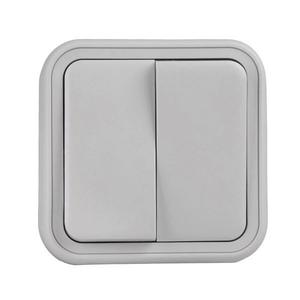 Выключатель проходной 2-кл. СП Бронто 10А IP55 автоматические клеммы сер. EKF BT2-SWG-21