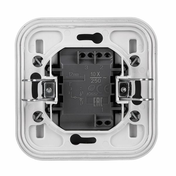 Выключатель проходной 1-кл. СП Бронто 10А IP55 автоматические клеммы бел. EKF BT2-SWW-11