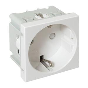 Розетка 1-м 2мод. C-Line РКС-20-30-П 45х45 с заземл. бел. EKF E2MR16-028-10