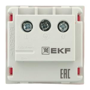 Розетка 45х45 (2 модуля) с заземл. прямая красн. EKF E2MR16-028-70