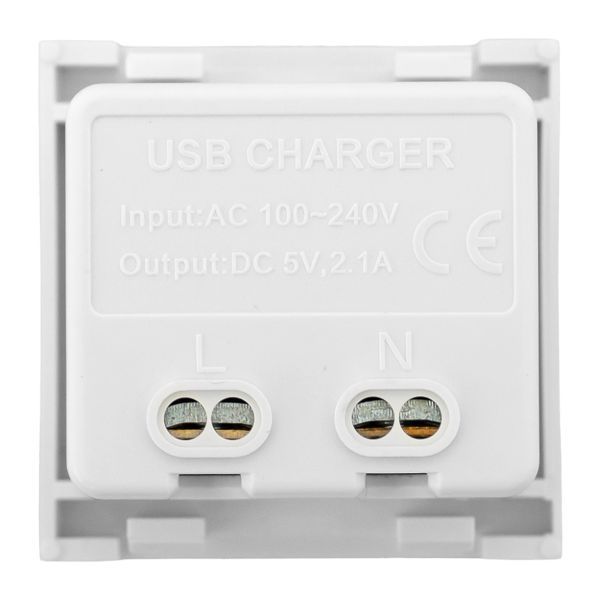 Розетка USB 2-м A+C 2.1А без индикатора бел. EKF E2MR2-21USB-10-AC