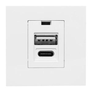 Розетка USB 2-м A+C 2.1А без индикатора бел. EKF E2MR2-21USB-10-AC