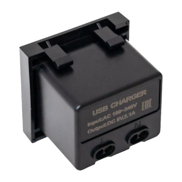 Розетка USB 2-м A+C 2.1А без индикатора черн. матов. EKF E2MR2B-21USB-10-AC