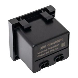 Розетка USB 2-м A+C 2.1А без индикатора черн. матов. EKF E2MR2B-21USB-10-AC