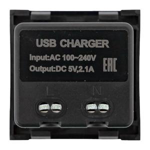 Розетка USB 2-м A+C 2.1А без индикатора черн. матов. EKF E2MR2B-21USB-10-AC