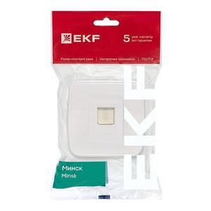 Розетка компьютерная 1-м ОП Минск RJ45 1А 120В бел. Basic EKF EGK01-035-10