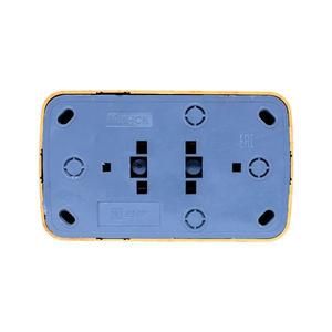 Розетка 2-м ОП Минск 16А IP20 с заземл. свет. дерево EKF EGR16-128-30