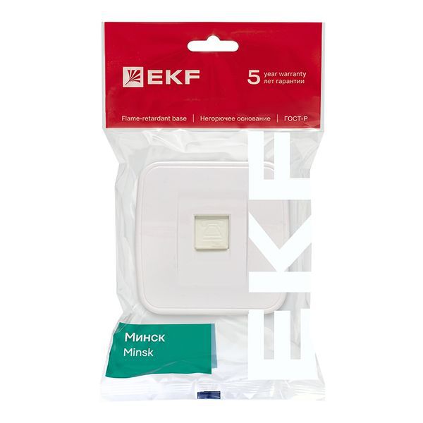 Розетка телефонная 1-м ОП Минск Phone бел. Basic EKF EGT01-034-10