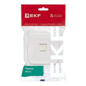 Розетка телефонная 1-м ОП Минск Phone бел. Basic EKF EGT01-034-10