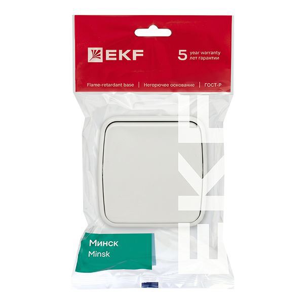 Выключатель 1-кл. ОП Минск 10А IP20 бел. Basic EKF EGV10-021-10