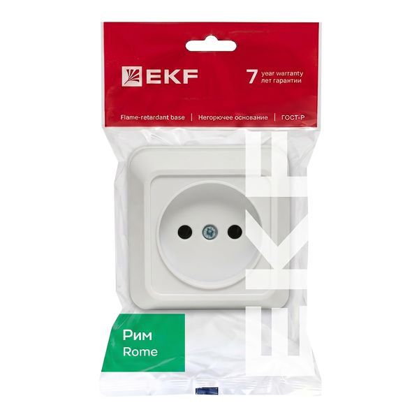 Розетка 1-м ОП Рим 10А IP20 без заземл. бел. EKF ENR10-022-10