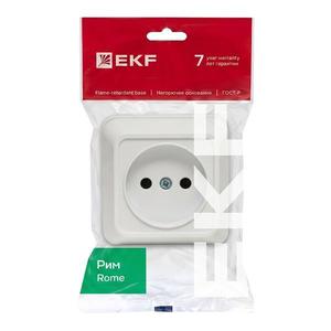 Розетка 1-м ОП Рим 10А IP20 без заземл. бел. EKF ENR10-022-10