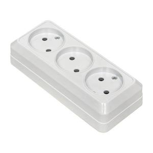 Розетка 3-м ОП Рим 10А IP20 без заземл. бел. EKF ENR10-202-10
