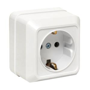 Розетка 1-м ОП Рим 16А IP20 с заземл. бел. EKF ENR16-028-10