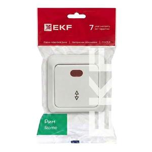 Переключатель проходной 1-кл. ОП Рим 10А IP20 с индикатором бел. EKF ENV10-125-10