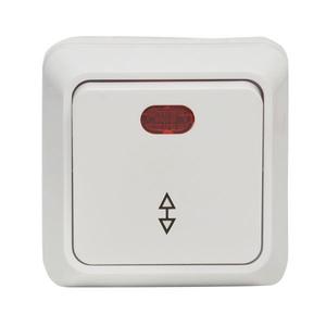 Переключатель проходной 1-кл. ОП Рим 10А IP20 с индикатором бел. EKF ENV10-125-10
