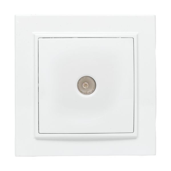Розетка телевизионная TV 1-м СП Минск 5-862МГц 75Ом бел. Basic EKF ERA00-027-10