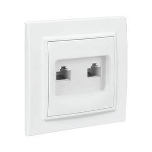 Розетка компьютерная + телефонная 2-м СП Минск RJ45 + Phone бел. Basic EKF ERK00-135-10