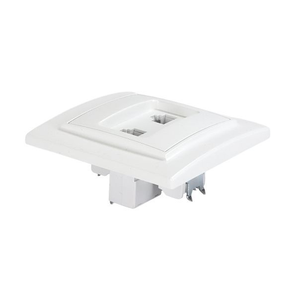 Розетка компьютерная + телефонная 2-м СП Минск RJ45 + Phone бел. Basic EKF ERK00-135-10