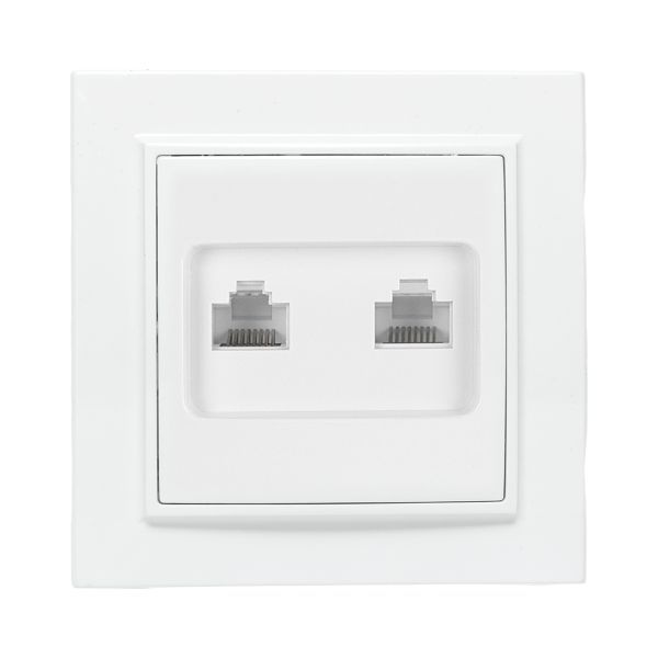 Розетка компьютерная 2-м СП Минск RJ45 бел. EKF ERK02-035-10