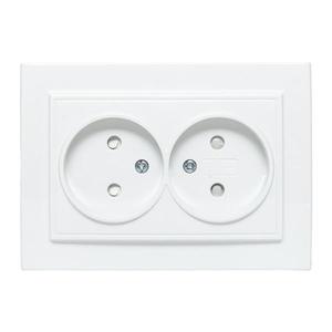 Розетка 2-м СП Минск 10А IP20 без заземл. защ. шторки бел. Basic EKF ERR10-102-100