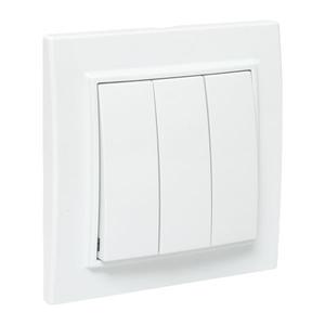 Выключатель 3-кл. СП Минск 10А IP20 бел. Basic EKF ERV10-024-10