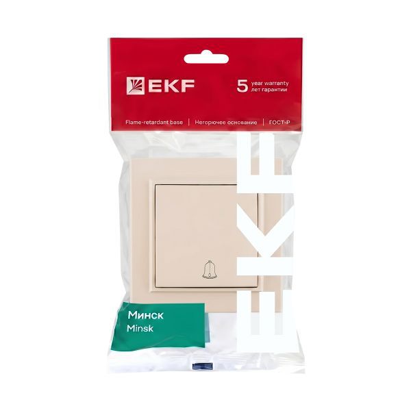 Переключатель проходной 2-кл. СП Минск 10А IP20 беж. EKF ERV10-026-20