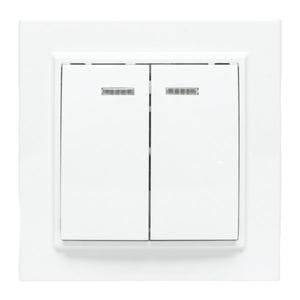 Выключатель 2-кл. СП Минск 10А IP20 с индикатором бел. Basic EKF ERV10-123-10