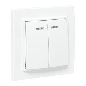 Выключатель 2-кл. СП Минск 10А IP20 с индикатором бел. Basic EKF ERV10-123-10