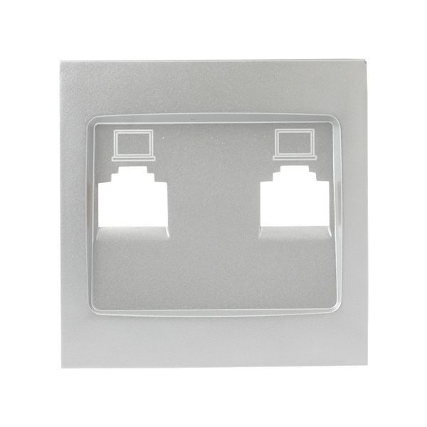 Панель лицевая Валенсия для розетки 2-м RJ-45 сталь PROxima EKF ESK02-L-035-30