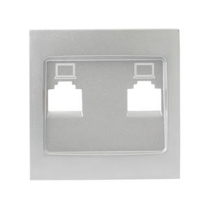 Панель лицевая Валенсия для розетки 2-м RJ-45 сталь PROxima EKF ESK02-L-035-30