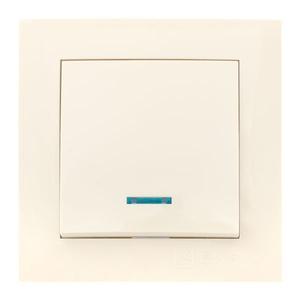 Выключатель 1-кл. СП Валенсия 10А IP20 с индикатором крем. PROxima EKF EWV10-121-20