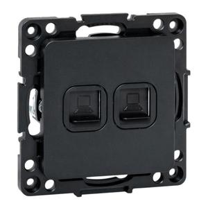 Розетка компьютерная 2-м Стокгольм RJ-45 механизм черн. EKF EZK02-035-10