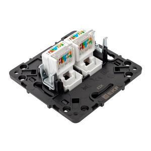 Розетка компьютерная 2-м Стокгольм RJ-45 механизм черн. EKF EZK02-035-10