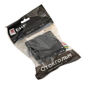 Розетка 1-м СП Стокгольм 16А IP44 с заземл. защ. шторки с крышкой механизм черн. PROxima EKF EZR16-028-10-44